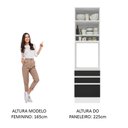 Ver imagem 7 de Torre Quente Armário de Cozinha 60 cm 1 Porta 3 Gavetas Branco/Preto Glamy Madesa