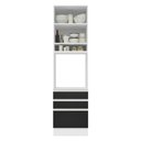 Ver imagem 5 de Torre Quente Armário de Cozinha 60 cm 1 Porta 3 Gavetas Branco/Preto Glamy Madesa
