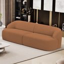 Ver imagem 2 de Sofá 3 Lugares Curvo Orgânico para Sala Living 220cm Barolo L06 Bouclê Terracota - Lyam Decor
