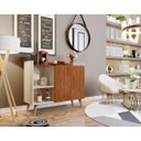 Ver imagem 2 de Aparador Pés Palito Retrô Galdiano 2 Portas Cores - Comprar Moveis em Casa: Off White / Freijó