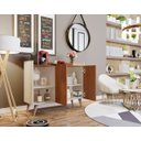 Ver imagem 3 de Aparador Pés Palito Retrô Galdiano 2 Portas Cores - Comprar Moveis em Casa: Off White / Freijó