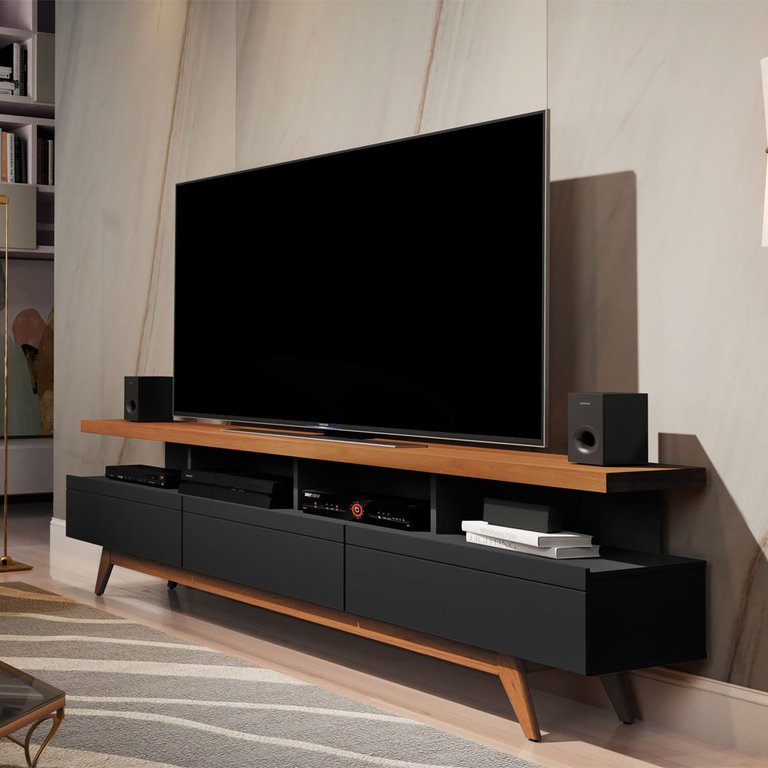 Rack Bancada para TVs Até 75 Polegadas Germai Vivare Wood 1.8