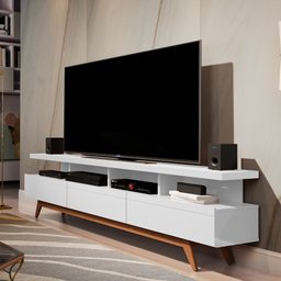 Rack Vivare 180cm Wood Branco Acetinado - Giga Móveis - 1