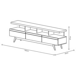 Rack Bancada para TVs Até 75 Polegadas Vivare Wood 1.8 - Giga Móveis - 3