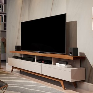 Rack Vivare 180cm Wood Off White/Nature - Germai Móveis