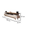 Ver imagem 3 de Rack Vivare 180cm Wood Off White/Freijo - Germai Móveis