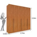 Ver imagem 3 de Guarda Roupa Casal 6 Portas 6 Gavetas 100% Mdf Fortuna S/ Espelho S/ Pés - Tcil Cinamomo