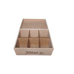 Caixa Mdf Porta Jóias/Bijuterias com 6 Divisórias 24x19x10cm - 3