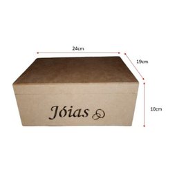 Caixa Mdf Porta Jóias/Bijuterias com 6 Divisórias 24x19x10cm - 6