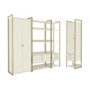 Ver imagem 4 de Kit Dormitorio 3 Portas 6 Gavetas Industrial Branco/Off White/Dourado