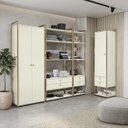 Ver imagem 1 de Kit Dormitorio 3 Portas 6 Gavetas Industrial Branco/Off White/Dourado