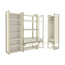 Ver imagem 2 de Kit Dormitorio 3 Portas 6 Gavetas Industrial Branco/Off White/Dourado