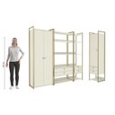 Ver imagem 5 de Kit Dormitorio 3 Portas 6 Gavetas Industrial Branco/Off White/Dourado