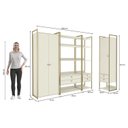 Ver imagem 6 de Kit Dormitorio 3 Portas 6 Gavetas Industrial Branco/Off White/Dourado