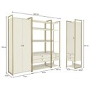 Ver imagem 3 de Kit Dormitorio 3 Portas 6 Gavetas Industrial Branco/Off White/Dourado