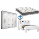 Ver imagem 1 de Cama Casal Invicta + Colchão Ortobom D33 + Guarda Roupa Master 8.6 Branco