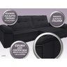 Sofá Luxor 2,50M Assento com Braço Retrátil e Reclinável Velosuede Preto - 3