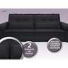 Sofá Luxor 2,50M Assento com Braço Retrátil e Reclinável Velosuede Preto - 4