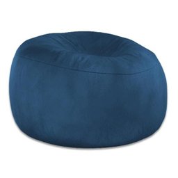 Puff Gigante Redondo sem Enchimento Suede 80cm Azul - 2