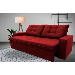 Sofá Retrátil/Reclinável Malta 2,00m Suede Velut com Molas no Assento King House - 1