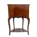 Ver imagem 5 de Mesa de Cabeceira Meia Lua Clássica Marchetada com 3 Gavetas 85x55x32cm
