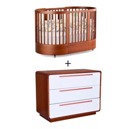 Quarto Bebê Completo Com Berço e Cômoda Coleção Wave Divicar - 1