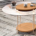 Ver imagem 6 de Painel para Tv Suspenso Evo com Mesa de Centro Sky com Tampo de Vidro Cinamomo Off White – Hb Móveis