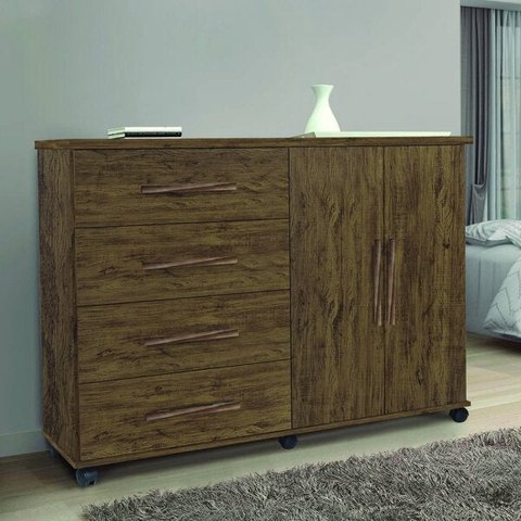 Cômoda com Sapateira 4 Gavetas 2 Portas Bali Móveis Primus