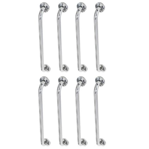 Alça Barra de Apoio 60cm Inox Kit 8 Unidades Banheiro Suporte Idoso Deficiente Cadeirante