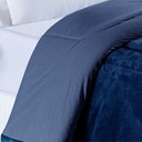 Ver imagem 2 de Coberdrom Allure Queen Dupla Face Manta Plush + Malha 1 Peça - Azul Marinho
