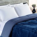 Ver imagem 1 de Coberdrom Allure Queen Dupla Face Manta Plush + Malha 1 Peça - Azul Marinho