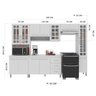 Cozinha Modulada Completa Fidelitá Viena 5 Peças 295cm 12 Portas 3 Gavetas com Tampo - 4