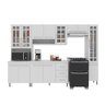 Cozinha Modulada Completa Fidelitá Viena 5 Peças 295cm 12 Portas 3 Gavetas com Tampo - 3