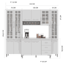 Ver imagem 4 de Cozinha Modulada Compacta Fidelitá Viena 4 Peças 225cm 11 Portas 3 Gavetas com Tampo