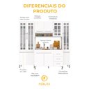 Ver imagem 7 de Armário de Cozinha Modulada Compacta Fidelitá Viena 4 Peças 225cm 11 Portas 3 Gavetas com Tampo