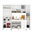 Ver imagem 3 de Armário de Cozinha Modulada Compacta Fidelitá Viena 4 Peças 225cm 11 Portas 3 Gavetas com Tampo