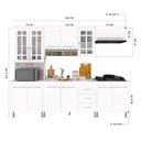 Ver imagem 3 de Armário de Cozinha Modulada Completa Fidelitá Viena 5 Peças 260cm 13 Portas 3 Gavetas com Tampo
