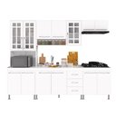 Ver imagem 2 de Armário de Cozinha Modulada Completa Fidelitá Viena 5 Peças 260cm 13 Portas 3 Gavetas com Tampo