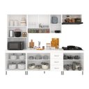 Ver imagem 4 de Armário de Cozinha Modulada Completa Fidelitá Viena 5 Peças 260cm 13 Portas 3 Gavetas com Tampo