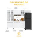Ver imagem 7 de Armário de Cozinha Modulada Compacta Fidelitá Viena 4 Peças 260cm 11 Portas 3 Gavetas com Tampo
