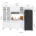Ver imagem 5 de Armário de Cozinha Modulada Compacta Fidelitá Viena 4 Peças 260cm 11 Portas 3 Gavetas com Tampo