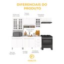 Ver imagem 7 de Armário de Cozinha Modulada Compacta Fidelitá Viena 4 Peças 260cm 11 Portas 3 Gavetas com Tampo
