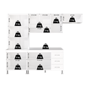 Ver imagem 6 de Armário de Cozinha Modulada Compacta Fidelitá Viena 4 Peças 260cm 11 Portas 3 Gavetas com Tampo