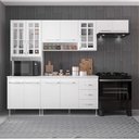 Ver imagem 1 de Armário de Cozinha Modulada Compacta Fidelitá Viena 4 Peças 260cm 11 Portas 3 Gavetas com Tampo