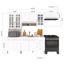 Ver imagem 5 de Armário de Cozinha Modulada Compacta Fidelitá Viena 4 Peças 260cm 11 Portas 3 Gavetas com Tampo