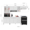 Ver imagem 4 de Cozinha Modulada Compacta Fidelitá Viena 4 Peças 260cm 11 Portas 3 Gavetas com Tampo