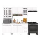 Ver imagem 2 de Armário de Cozinha Modulada Compacta Fidelitá Viena 4 Peças 260cm 11 Portas 3 Gavetas com Tampo