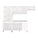 Ver imagem 4 de Armário de Cozinha Modulada Compacta Fidelitá Viena 4 Peças 260cm 11 Portas 3 Gavetas com Tampo