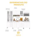 Ver imagem 7 de Armário de Cozinha Modulada Completa Fidelitá Viena 5 Peças 260cm 13 Portas 3 Gavetas com Tampo