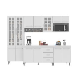 Cozinha Modulada Completa Fidelitá Viena 5 Peças 260cm 13 Portas 3 Gavetas com Tampo - 3
